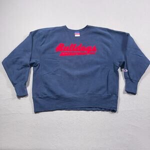 Vintage Fresno State Bulldogs‎ Champion Football Crewneck Sweatshirt Men XL Blue